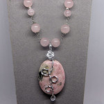 Pink Jasper Wire Wrap Necklace
